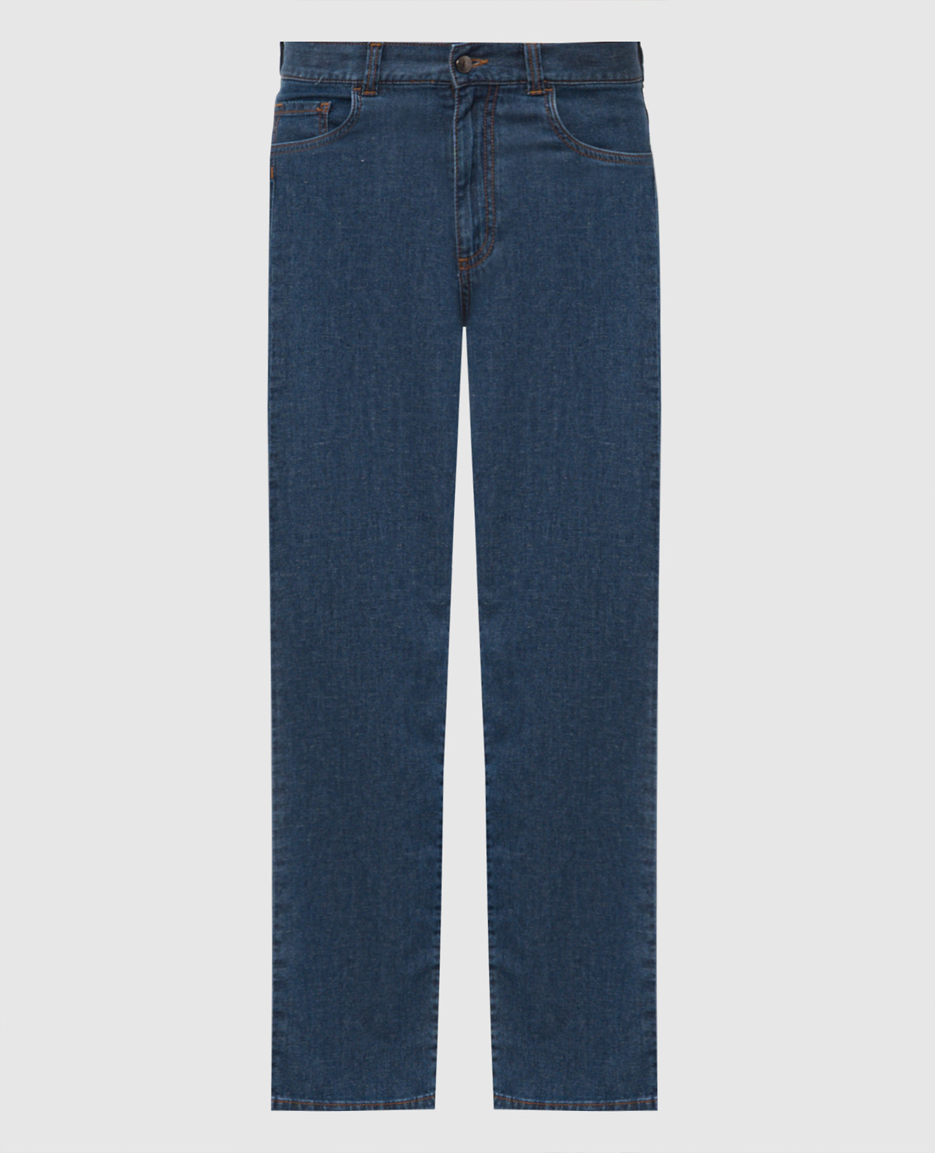 Blue slim jeans with logo patch Canali