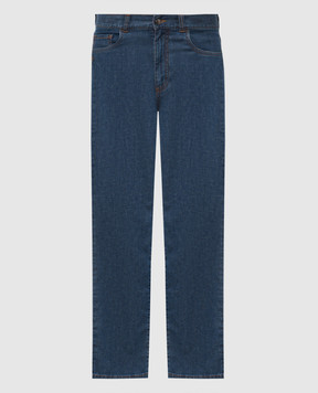 Canali Blue slim jeans with logo patch PD0134991719