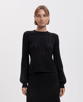 Twinset Black jumper with openwork pattern 262TP3124
