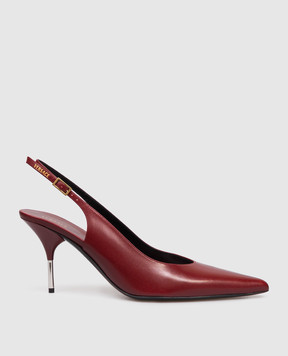 Versace Nyx burgundy leather slingbacks 10244361A17282