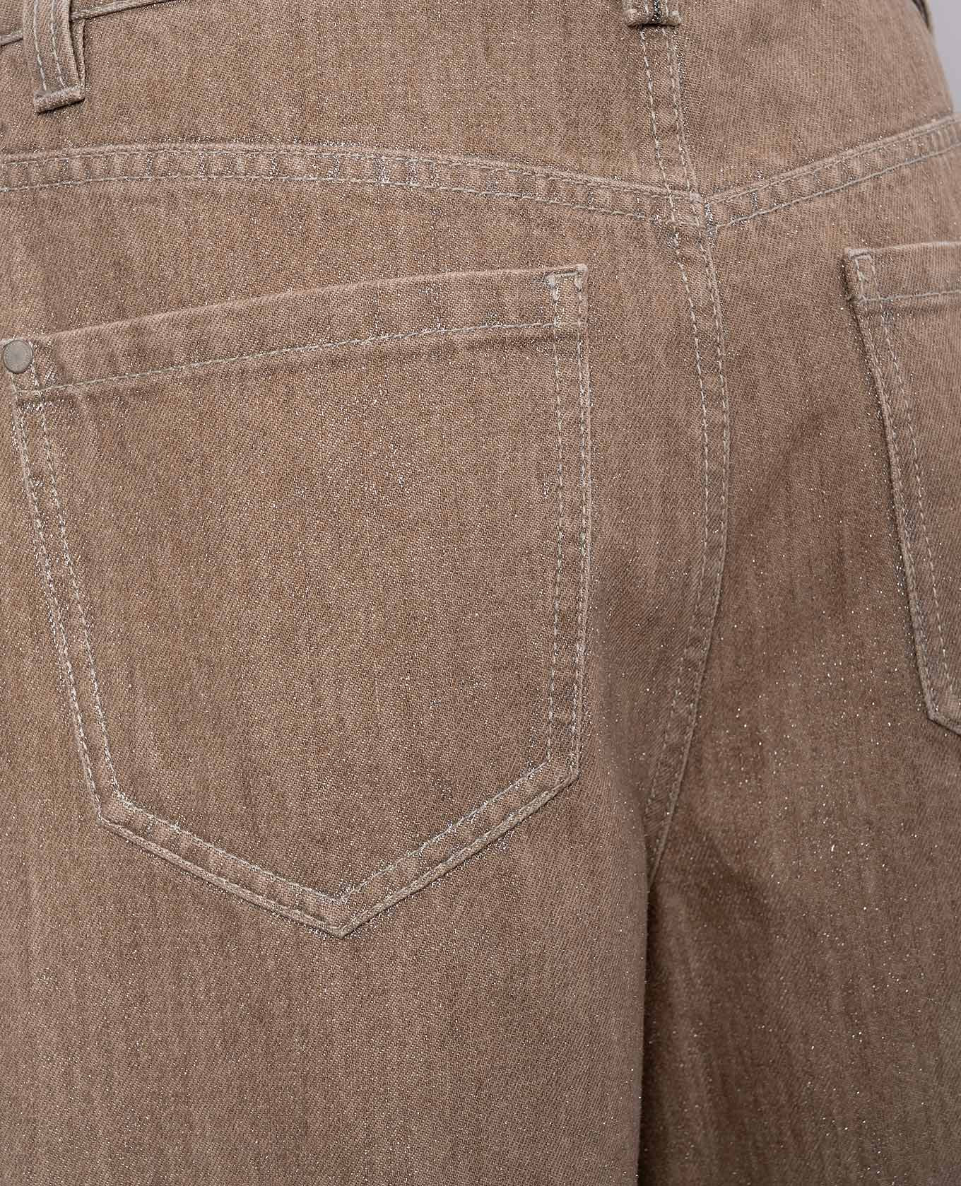 Beige denim Bermuda shorts with lurex Brunello Cucinelli 5