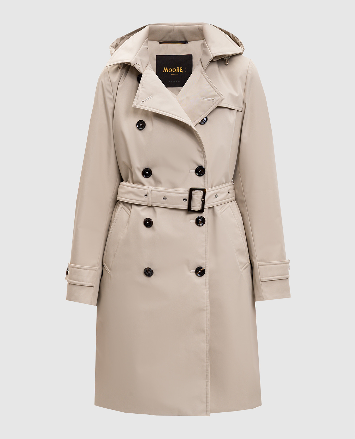 

Beige down double-breasted ROLITA raincoat with silk MooRER