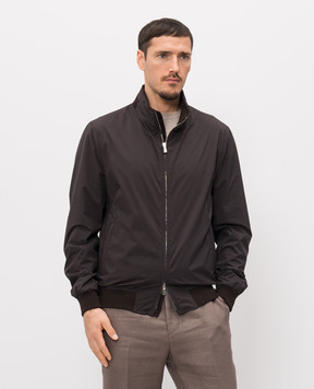 Enrico Mandelli Brown jacket with logo embroidery 3T505A519V