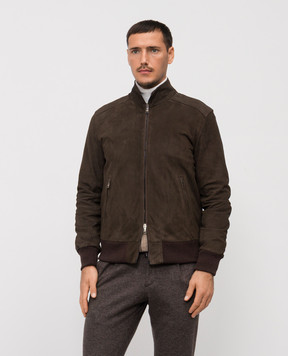 Cashmere&Whiskey Brown suede jacket DF272