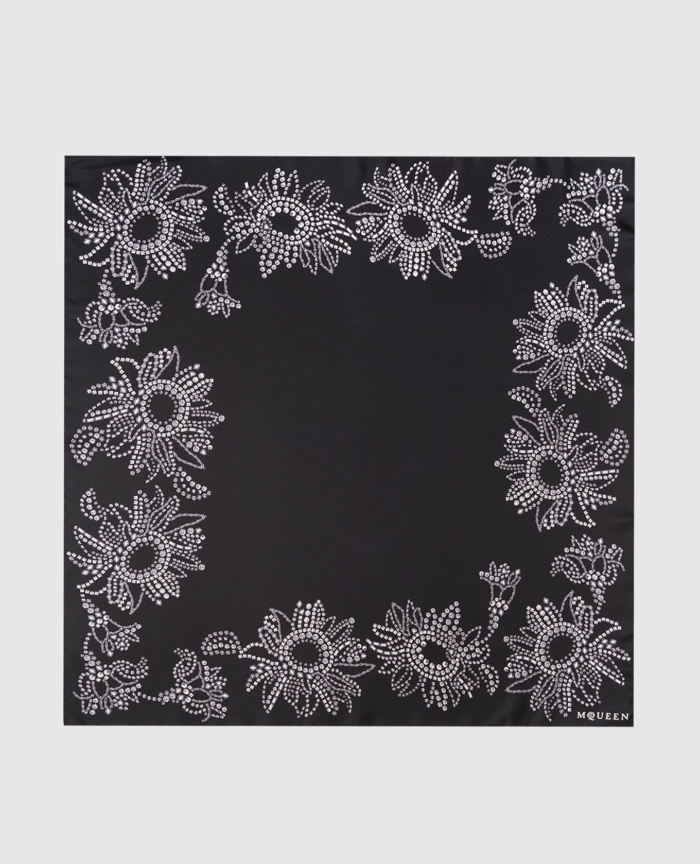 

Black printed silk scarf Alexander McQueen