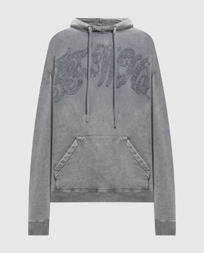Off-White Grey hoodie with logo embroidery 2FE00448T