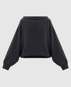 Maison Margiela MM6 Grey wool sweater with logo embroidery S52DA0100M13287