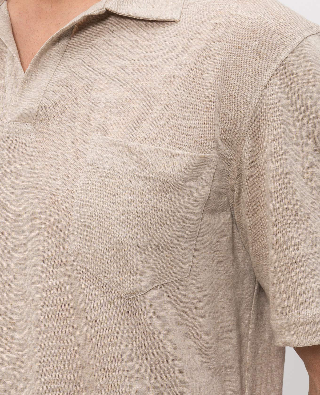 Beige hemp polo shirt Sease 5