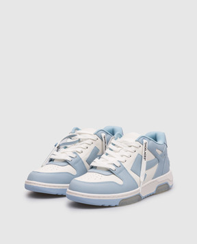 Off-White Out Of Office blue leather sneakers OWIA259C99LEA006
