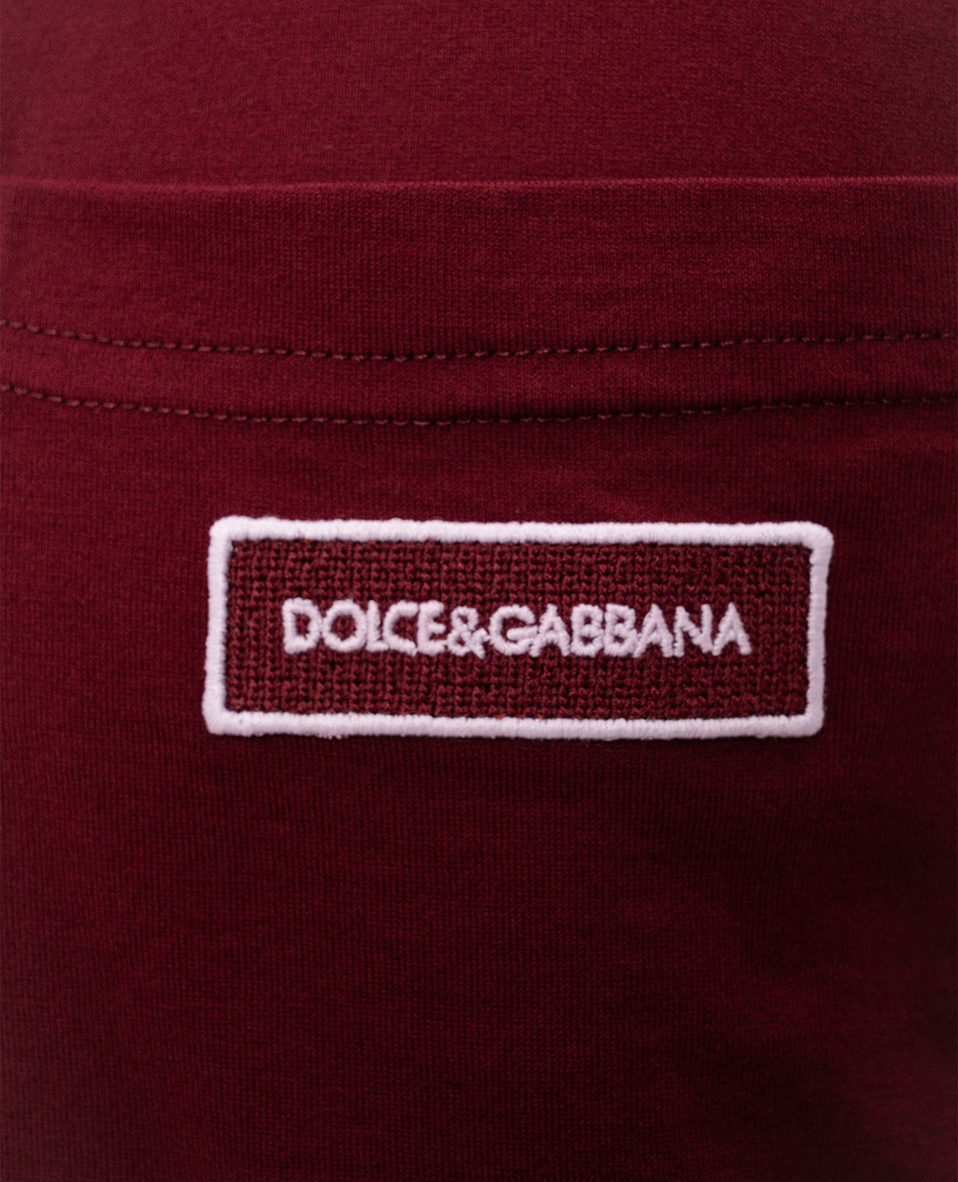 Burgundy t-shirt with logo patch Dolce&Gabbana 5