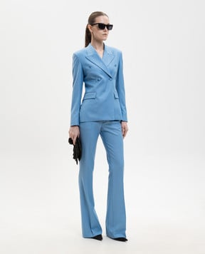 Jacob Lee Blue double-breasted wool jacket WB0005SS26BS