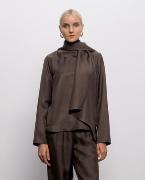Loulou de Saison Brown GALA silk blouse GALA