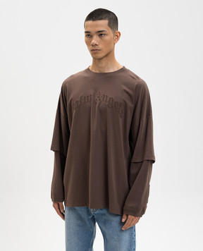 Palm Angels Brown long sleeve with logo PMAB05KS26JER001