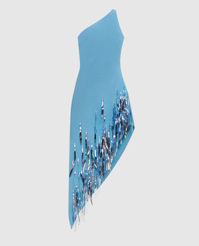 David Koma Blue asymmetrical one-shoulder dress SS26DK50D