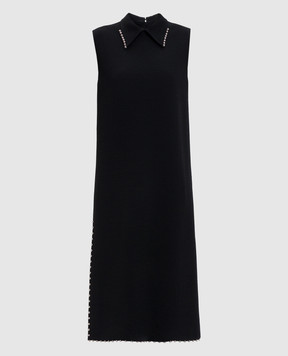 Jil Sander Black wool midi dress with beads J03CT0569J20328