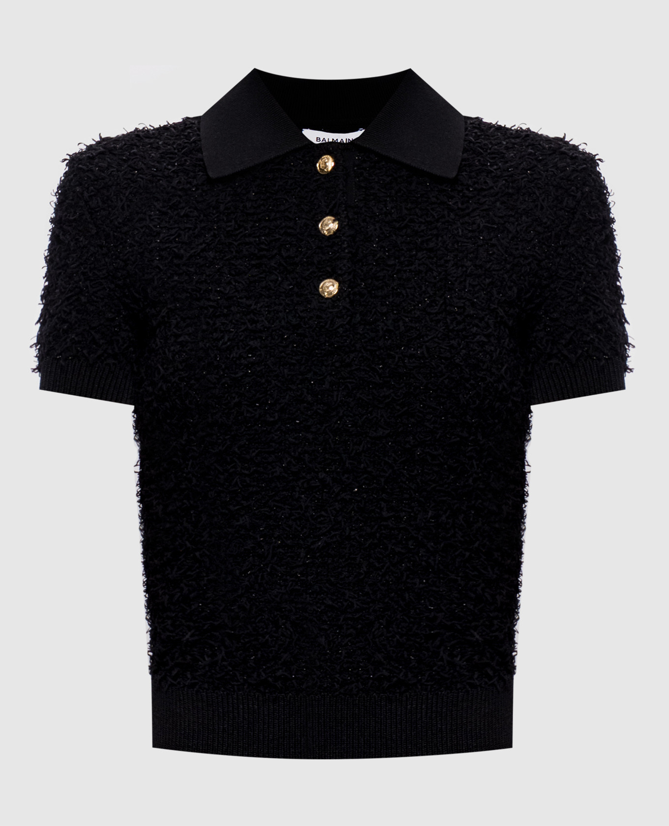Black tweed polo Balmain