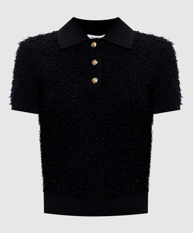 Black tweed polo