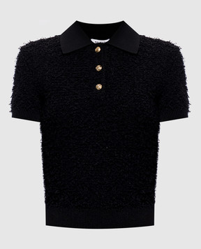 Balmain Black tweed polo PO0000000003