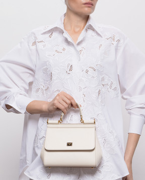 Dolce&Gabbana Sicily white leather bag with logo BB6003B1001