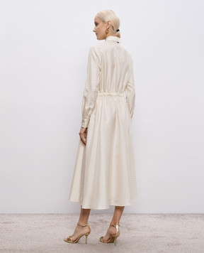 Herno Ivory silk dress with branded print AB000062D16009P