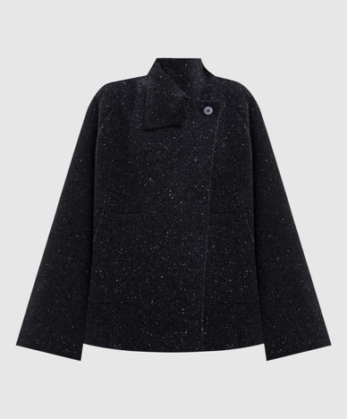 Blue coat with wool and cashmere