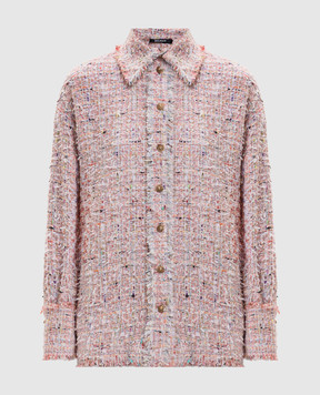 Balmain Pink tweed shirt HF1HD005XM17