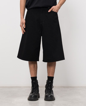 Heliot Emil Black denim Bermuda shorts FENCE M10230