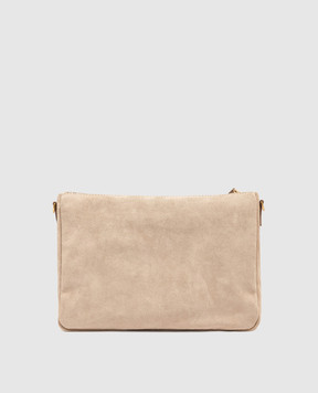 Gianni Chiarini Beige suede Nora cross-body bag with logo BS10225CMPL