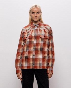 Palm Angels Brown checkered shirt PAMES002FB001w