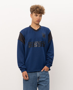 Misbhv Blue long-sleeve shirt with logo print 261U111