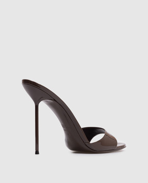 Paris Texas LIDIA brown patent leather mules PX836XVN01