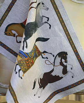 TESSITURA TOSCANA TELERIE Barnum Cavalli Grey Linen Kitchen Towel NC170026080037