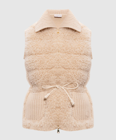 Beige combination vest
