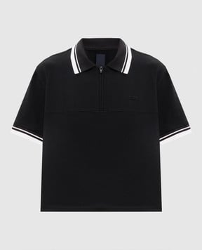 Juun.j Black polo shirt with embroidered logo JW6542W545