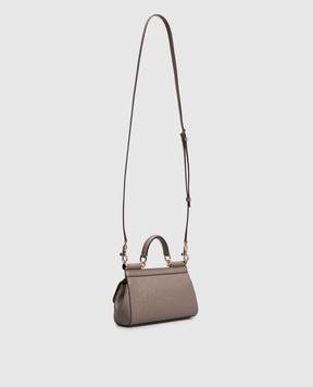 Dolce&Gabbana Sicily brown leather mini bag with logo BB7116B1001
