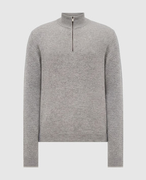 Peserico Grey wool and cashmere jumper with zip R59531F129V470