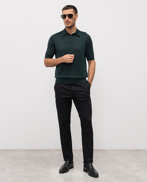 Dolce&Gabbana Green silk polo with logo GXZ02ZJBSO5