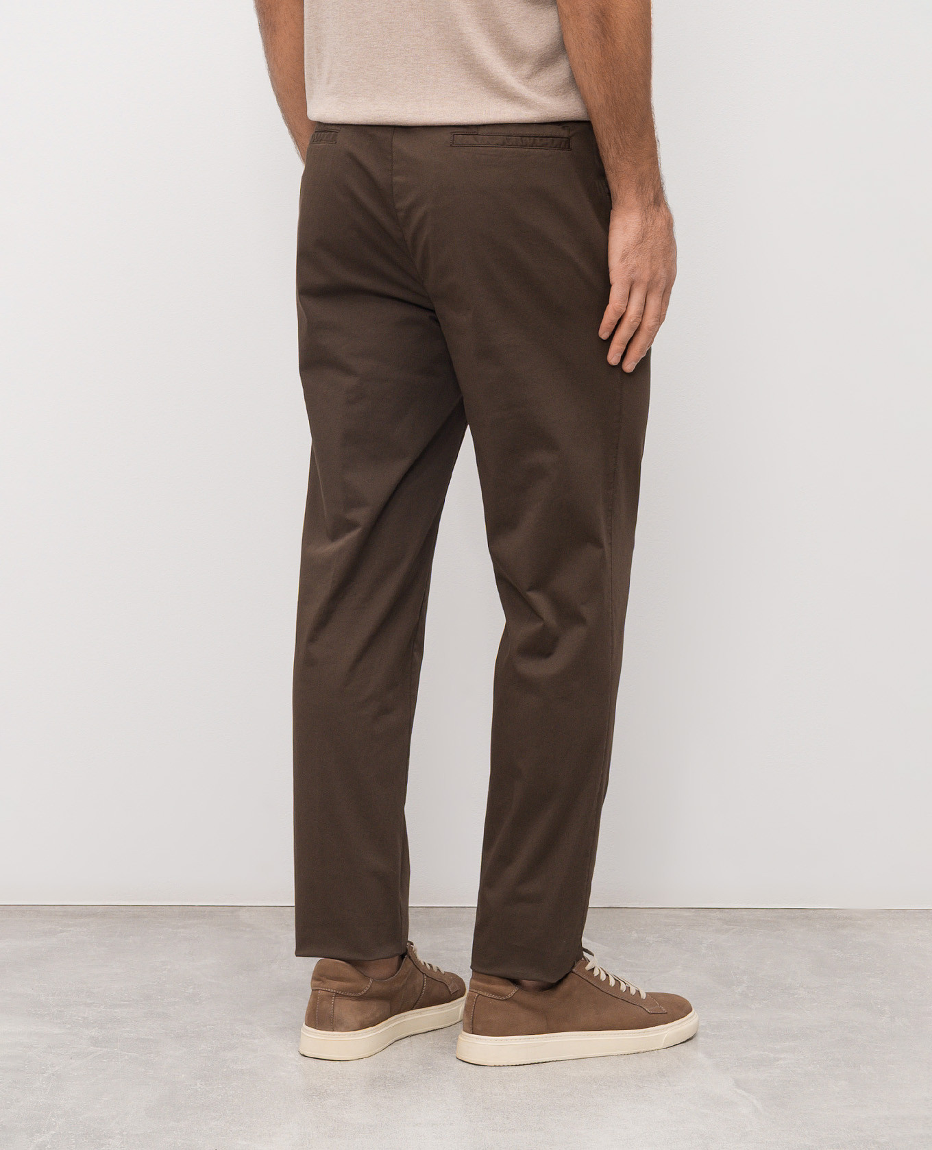 Brown cotton pants Enrico Mandelli 4