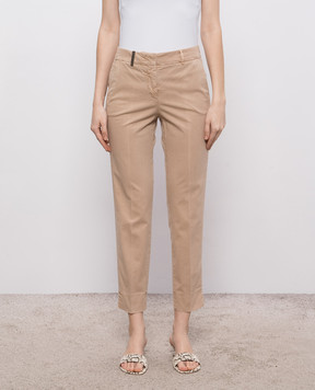 Peserico Beige pants with brand patch P04718T302481