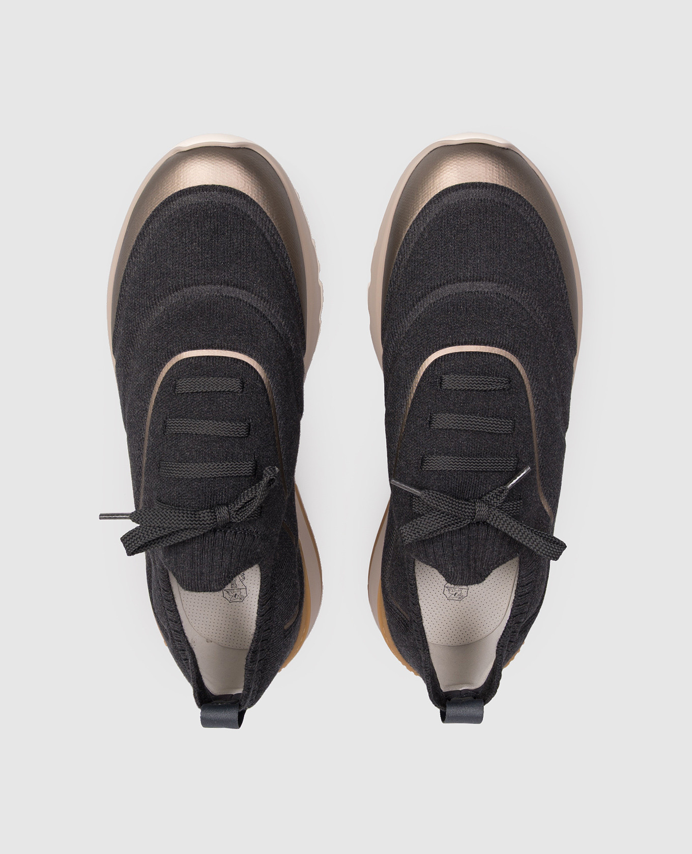 Grey sneakers with logo Brunello Cucinelli 4
