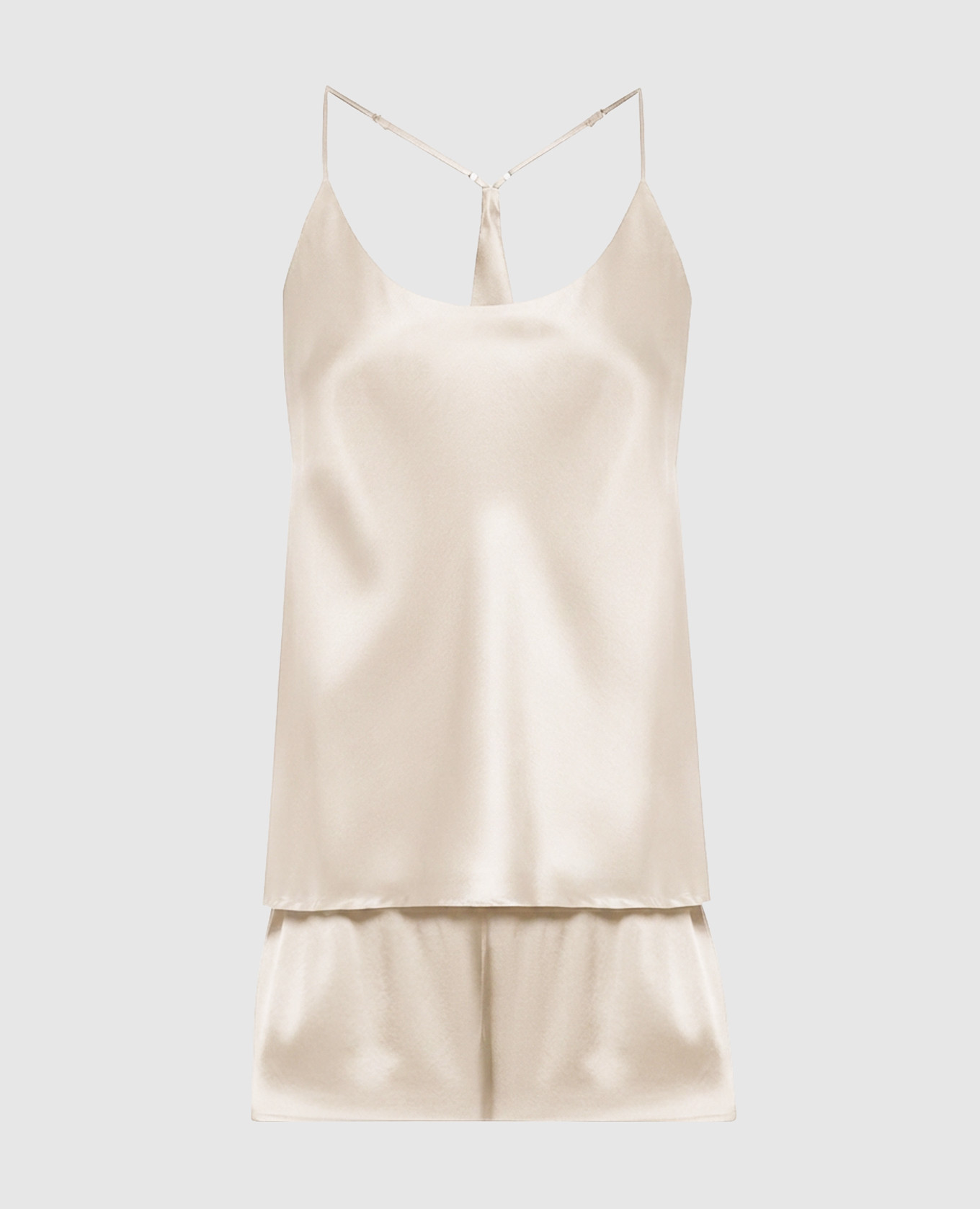 Beige silk pajamas