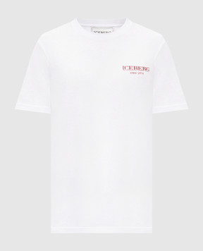 Iceberg White T-shirt with logo embroidery F046627A
