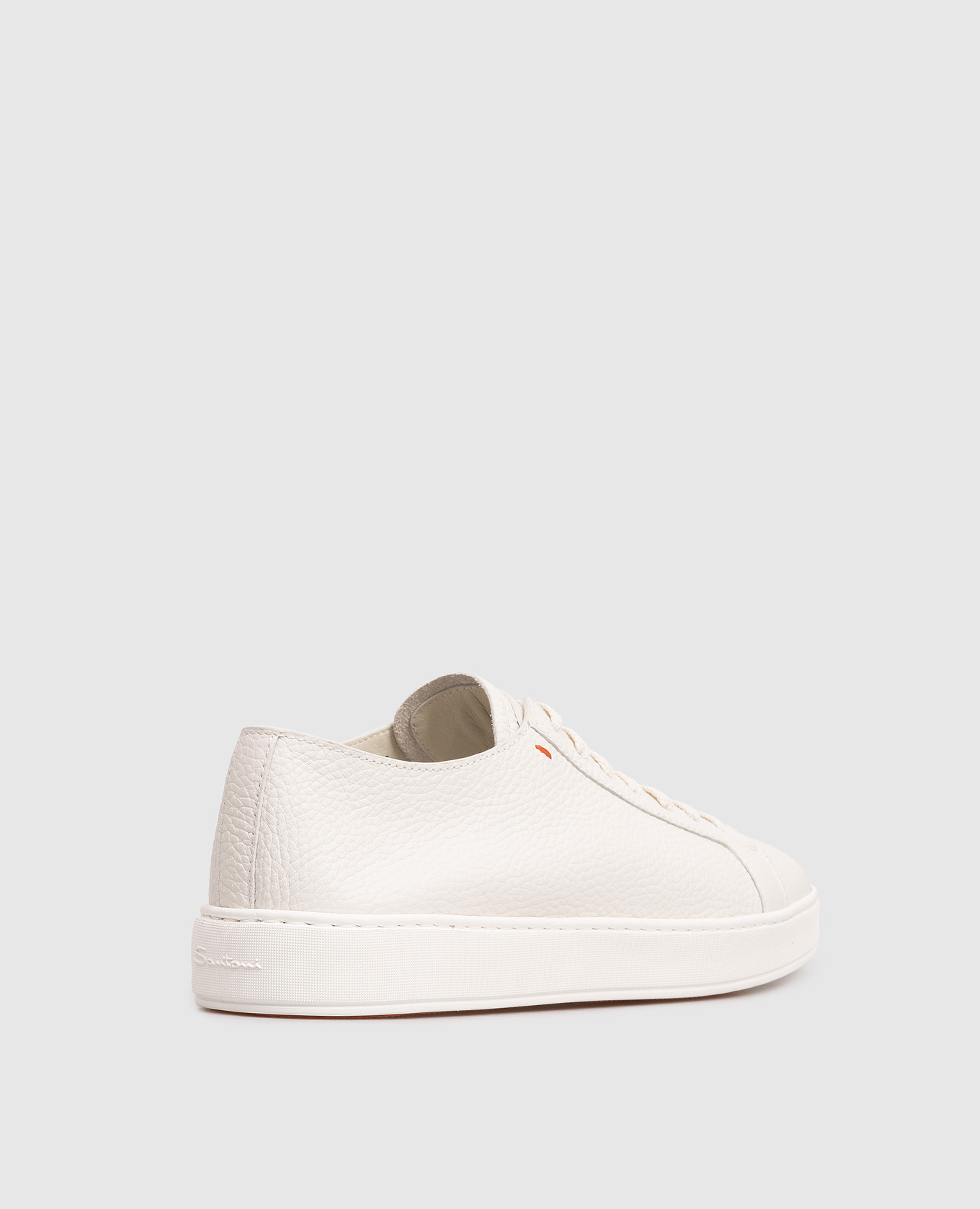 

White leather sneakers with logo Santoni