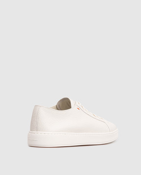 Santoni White leather sneakers with logo MBCD21430BARCMMD