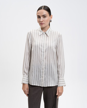 Peserico White striped silk blouse S06387Z08370