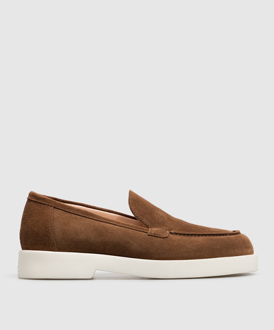 Andrea brown suede loafers