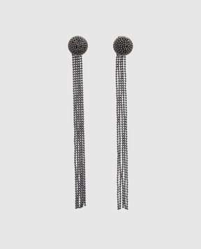 Peserico Black earrings with a monil chain E35522C0CC821