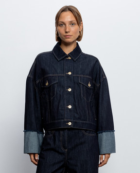 Twinset Blue denim jacket with lapels 262LI2JAA