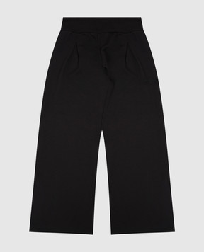 Dolce&Gabbana Children's black sweatpants with logo embroidery L5JPJ2G7QNV56
