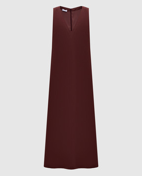 Brunello Cucinelli Burgundy dress with linen MH126A4812